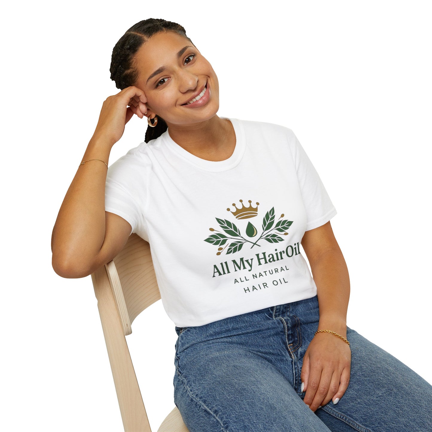Natural Hair Care T-Shirt - All My Hair Oil, Gift for Naturalistas, Funny Hair Enthusiast Tee, Unisex Casual Wear, Hair Care Lovers Shirt